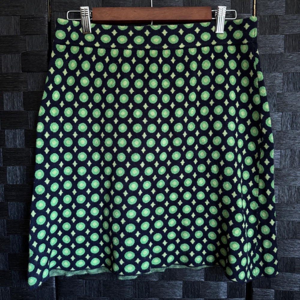 Cotton On Mini Skirt Womens L Green Geometric Knit A-Line Retro Mod Y2k